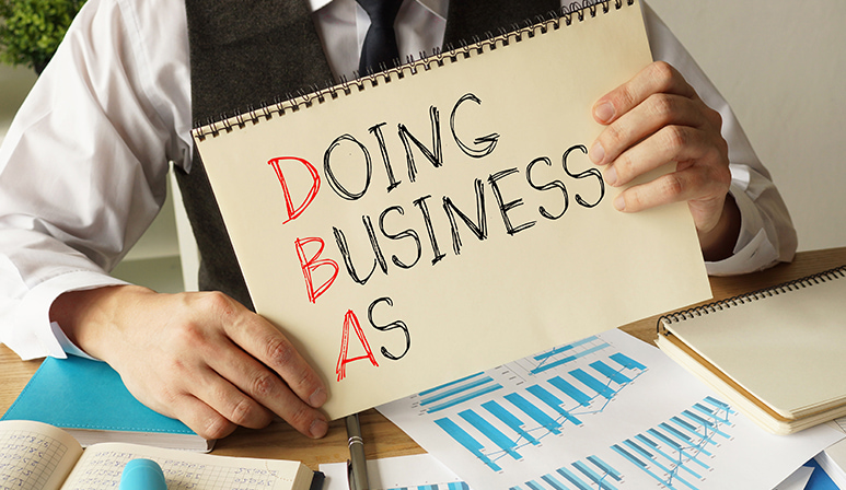 Washington State businesses register a DBA name to use a name other than their legal name.