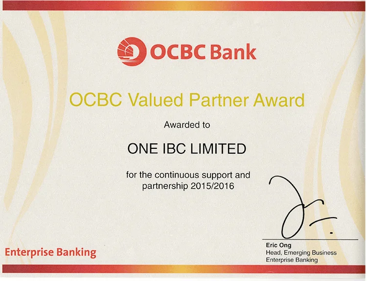 One IBC and OCBC - Proud of Partnership