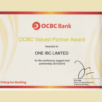 One IBC and OCBC - Proud of Partnership